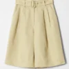 Pleated Bermuda Shorts