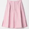 Pleated Bermuda Shorts