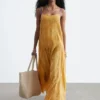 Pleated Bodice Maxi Dress