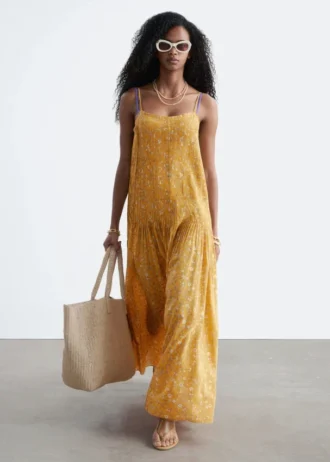 Pleated Bodice Maxi Dress