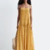 Pleated Bodice Maxi Dress