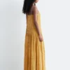 Pleated Bodice Maxi Dress