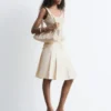 Pleated Cotton Midi Skirt