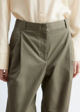 Pleated Cotton Trousers