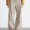 Pleated Cotton Trousers