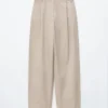 Pleated Cotton Trousers