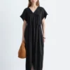 Pleated Dolman Midi Dress
