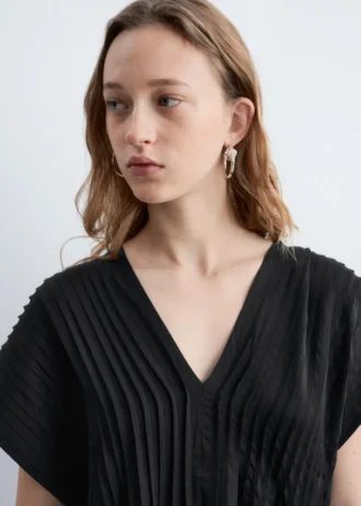 Pleated Dolman Midi Dress