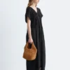 Pleated Dolman Midi Dress