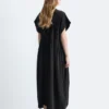 Pleated Dolman Midi Dress