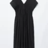 Pleated Dolman Midi Dress