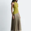 Pleated Midi Skirt