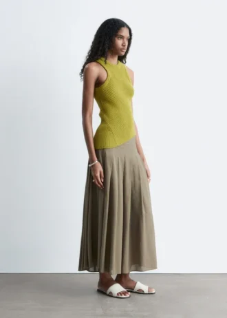 Pleated Midi Skirt