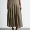 Pleated Midi Skirt