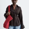 Pleated-Waist Linen Shirt
