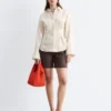 Pleated-Waist Linen Shirt