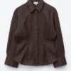 Pleated-Waist Linen Shirt