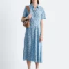 Pleated Waist Shirt Dress