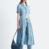 Pleated Waist Shirt Dress