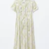 Pleated Waist Shirt Dress