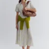 Pleated Waist Shirt Dress