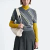 Pleated Wool Mini Skirt