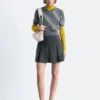 Pleated Wool Mini Skirt