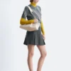 Pleated Wool Mini Skirt