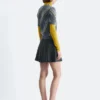 Pleated Wool Mini Skirt
