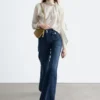 Press-Crease Flared Jeans