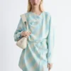 Printed Cowl-Neck Midi Dress