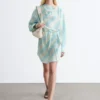 Printed Cowl-Neck Midi Dress