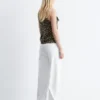 Printed Drawstring Silk Top