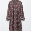 Printed Silk-Cotton Midi Dress