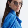 Printed Tie-Neck Silk Blouse