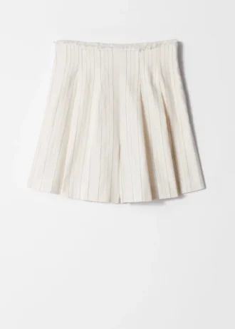 Raw-Edge Pleated Shorts