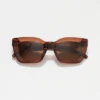 Rectangular-Frame Acetate Sunglasses