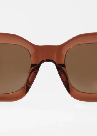 Rectangular-Frame Acetate Sunglasses