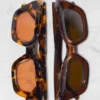 Rectangular-Frame Acetate Sunglasses