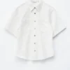 Relaxed Short-Sleeve Denim Shirt