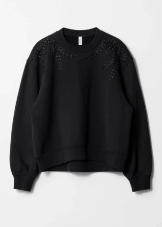 Rhinestone-Embroidered Sweatshirt