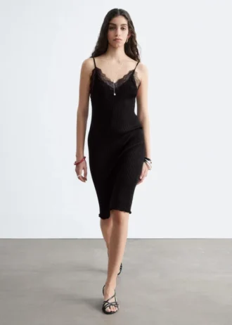 Rib-Knit Camisole Mini Dress