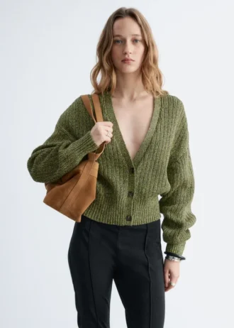 Rib-Knit Cotton Cardigan