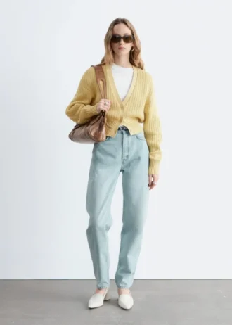 Rib-Knit Cotton Cardigan