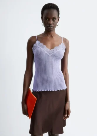 Rib-Knit Lace Camisole