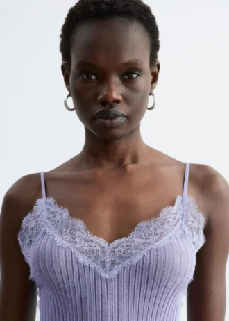 Rib-Knit Lace Camisole