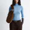 Rib-Knit Lurex Turtleneck
