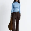 Rib-Knit Lurex Turtleneck