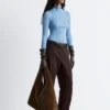 Rib-Knit Lurex Turtleneck