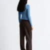 Rib-Knit Lurex Turtleneck